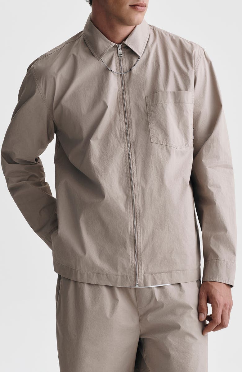 Brooklyn Industries Zip Front Cotton Overshirt, Main, color, 