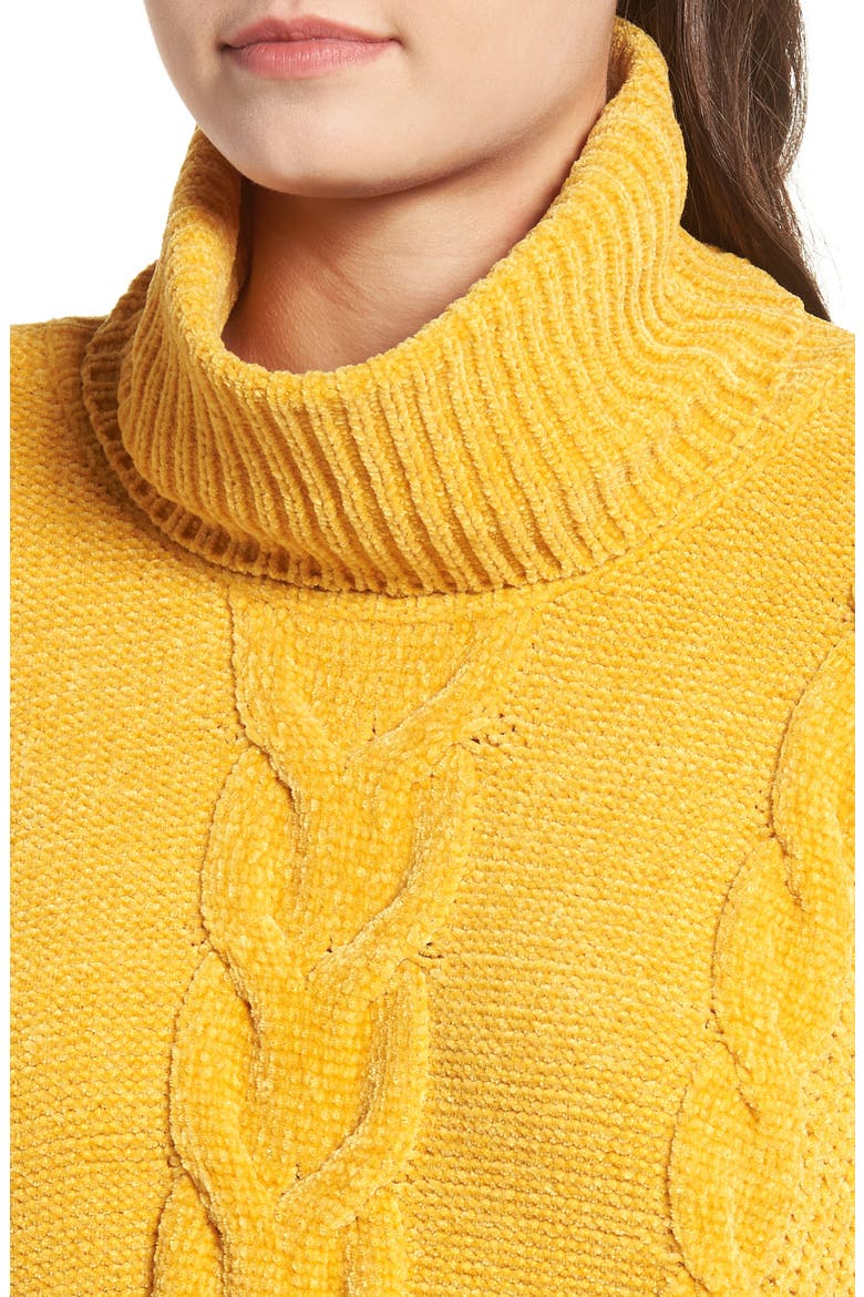 Cable Knit Chenille Sweater, Alternate, color, YELLOW MINERAL