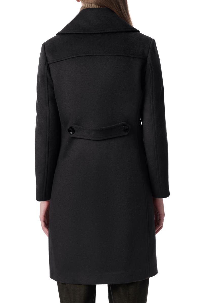 Bernardo Double Breasted Long Coat, Alternate, color, Black