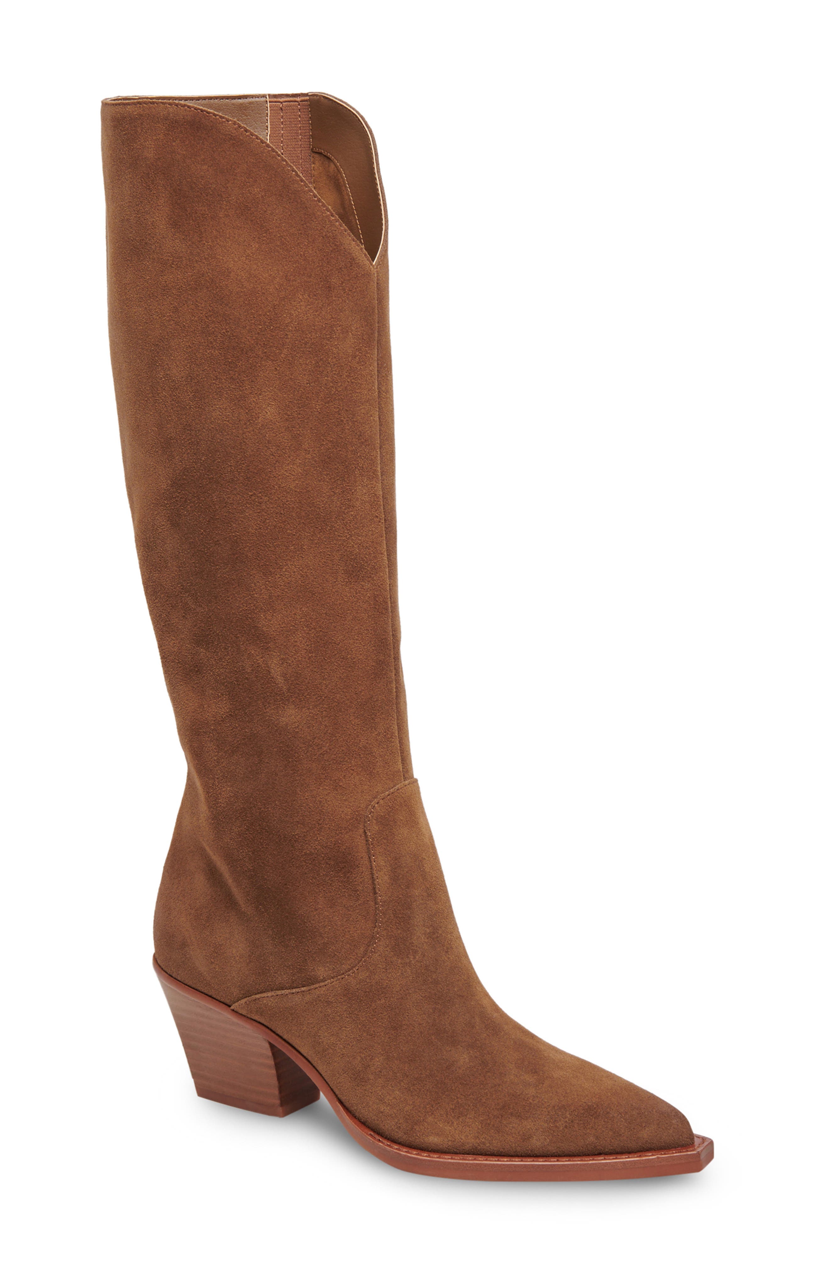 Dolce Vita Raj Pointed Toe Knee High Boot, Main, color, Brown Suede
