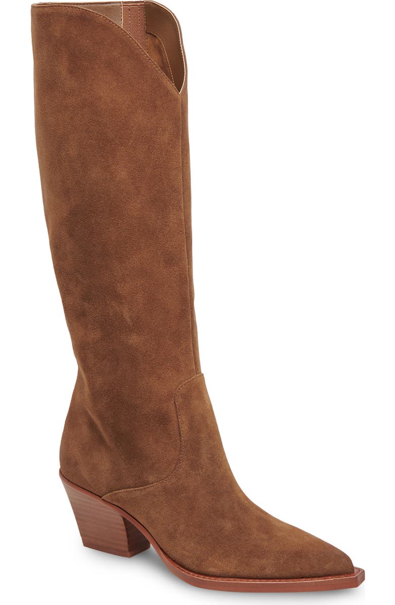 Dolce Vita Raj Pointed Toe Knee High Boot, Main, color, Brown Suede