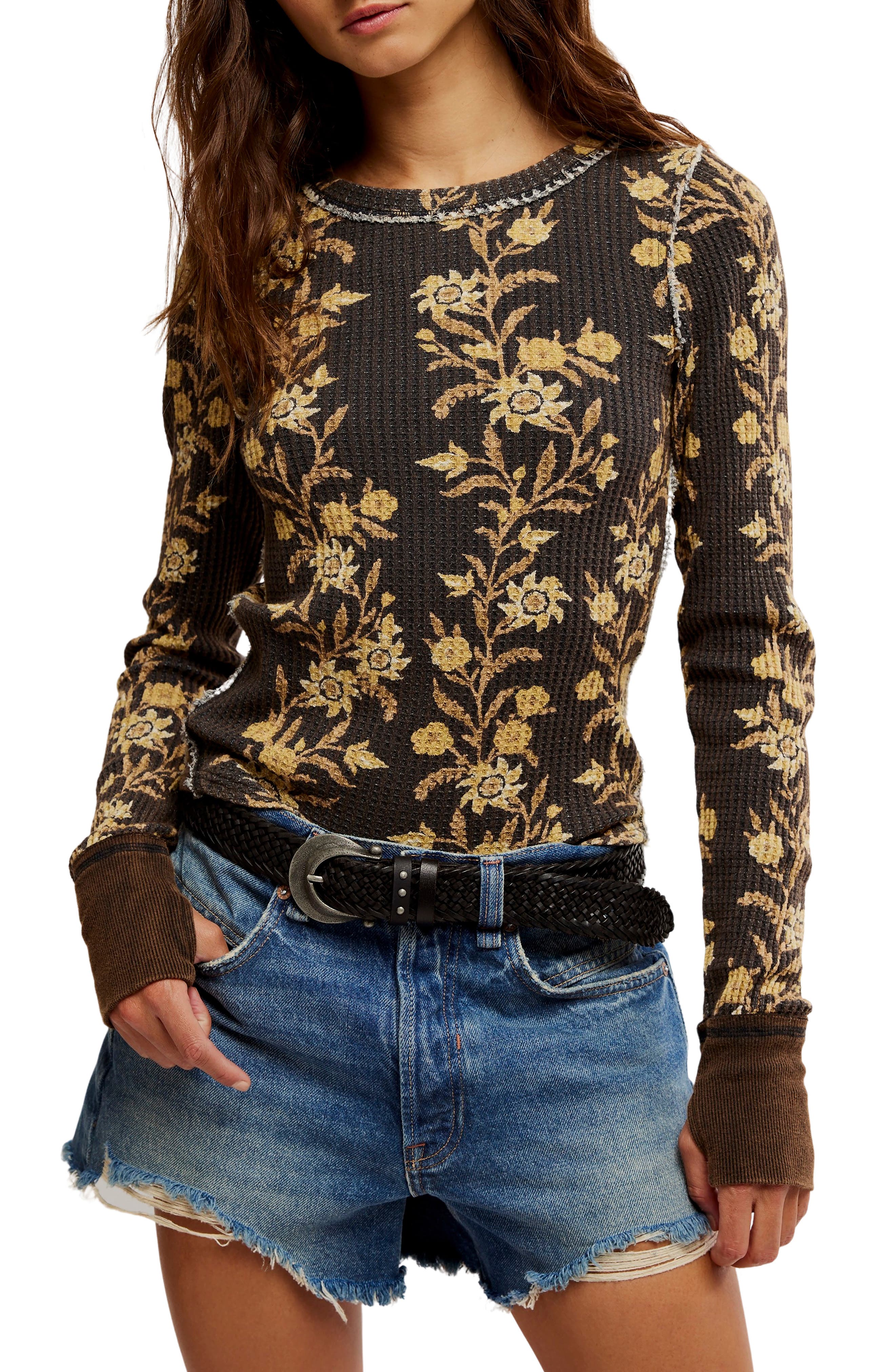 Free People Pretty Little Thermal Stitch Top