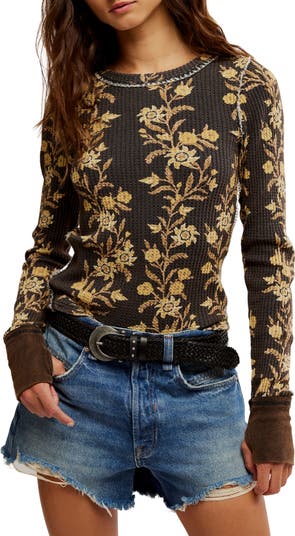フリーピープル Free People サムmie Thermal レディース シャツ トップス Black Women's Free People Sammie Thermal | Zappos.com