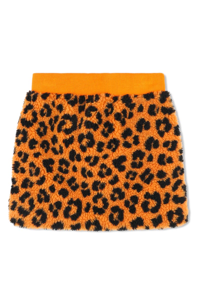 KENZO Kids' Leopard Spot Faux Fur Skirt, Main, color, 