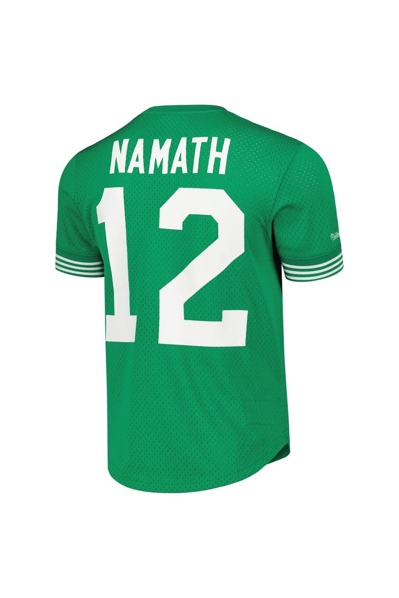 Men's Mitchell & Ness Joe Namath Kelly Green New York Jets Retired Player Name & Number Mesh Top, Alternate, color, Kelly Green