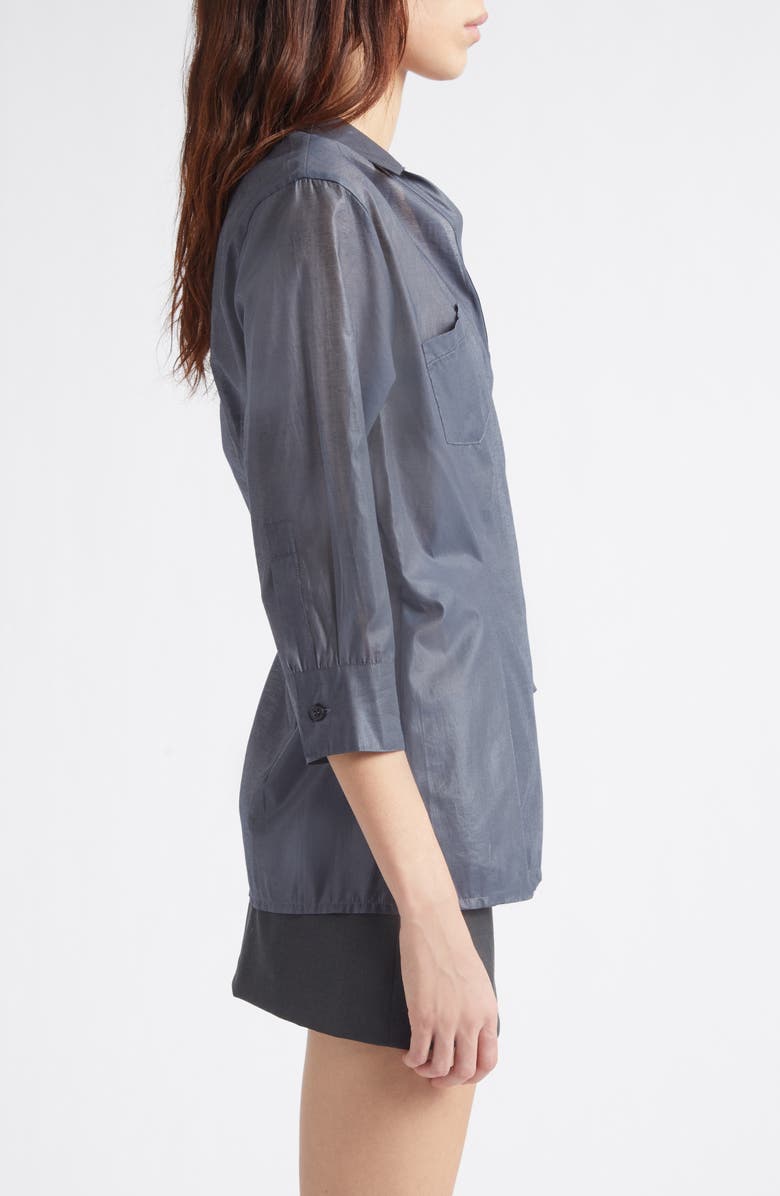 Paloma Wool Ricer Organic Cotton Blend Wrap Shirt, Alternate, color, 135 - Navy