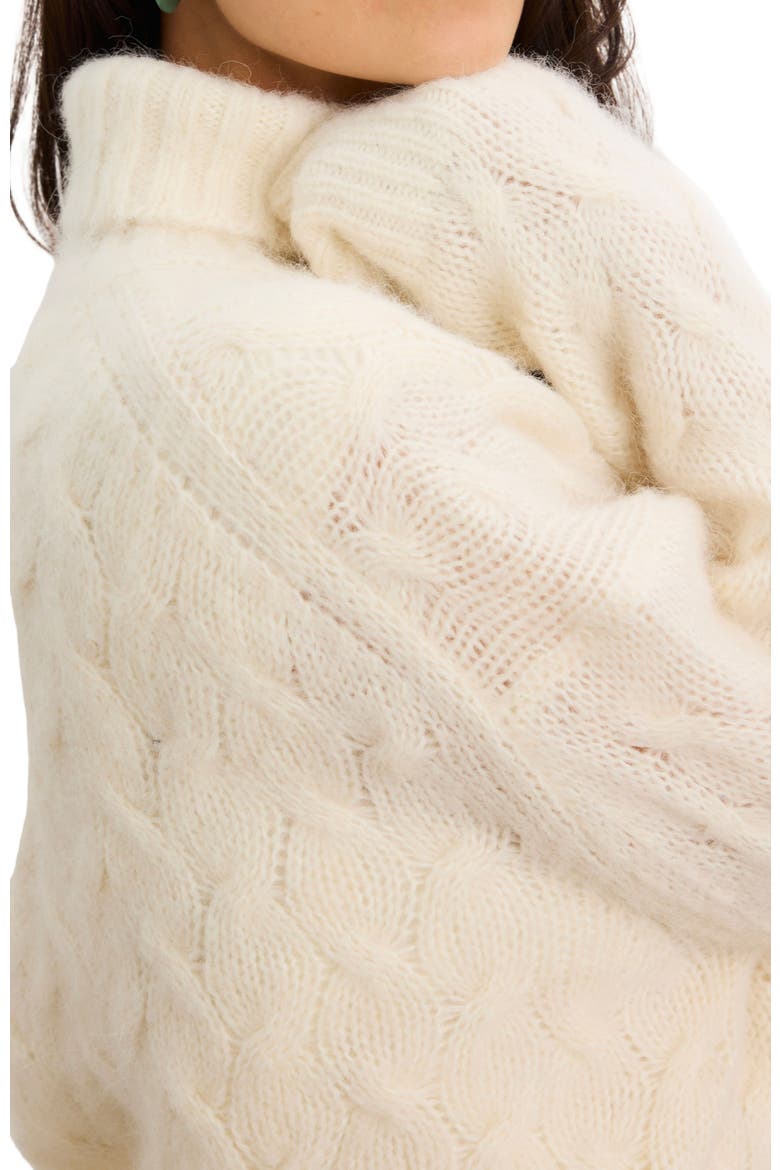 The Sophie Alpaca Cable Turtleneck, Alternate, color, Ivory