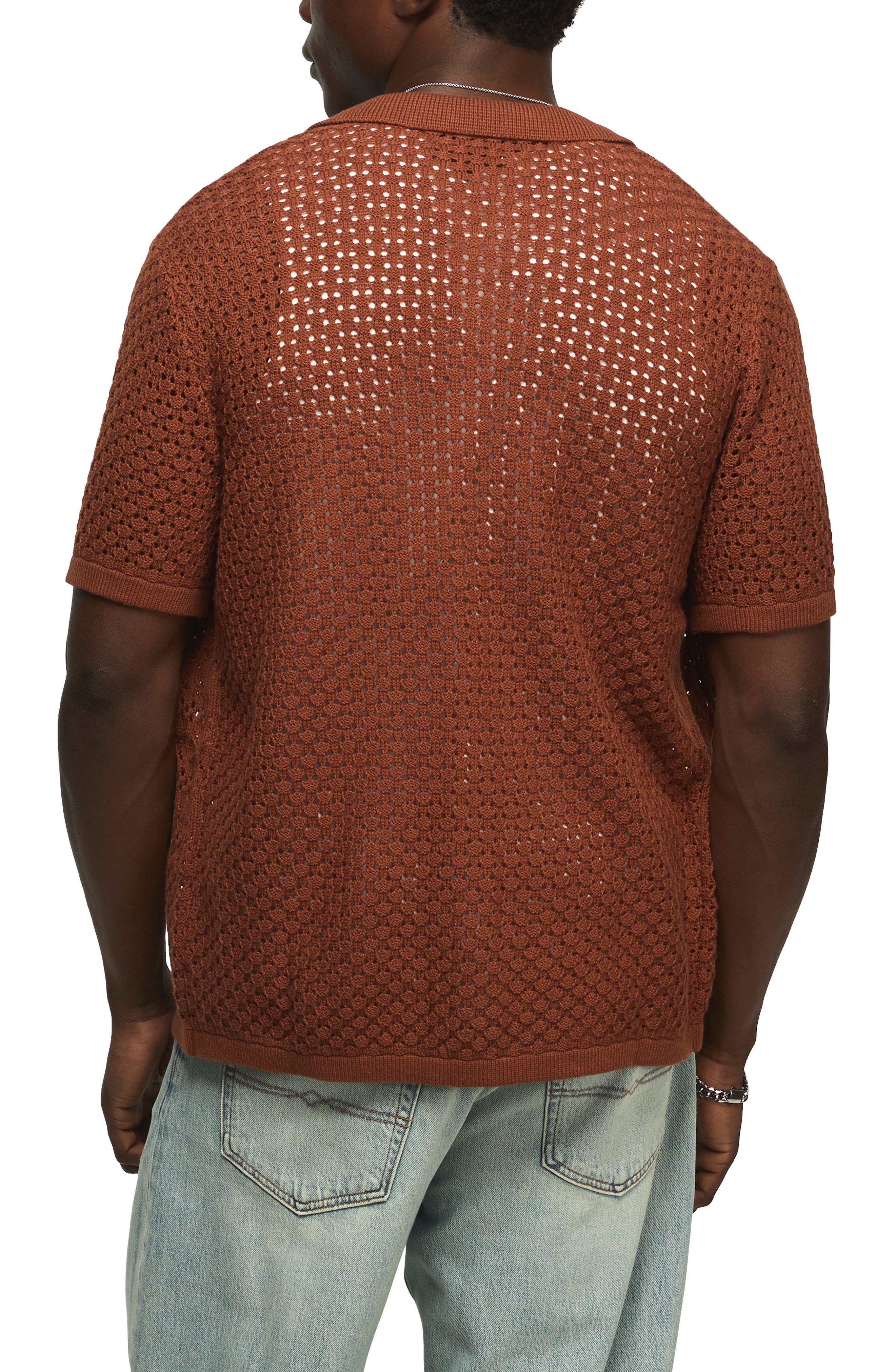 Granny Open Stitch Button-Up Shirt - image 2