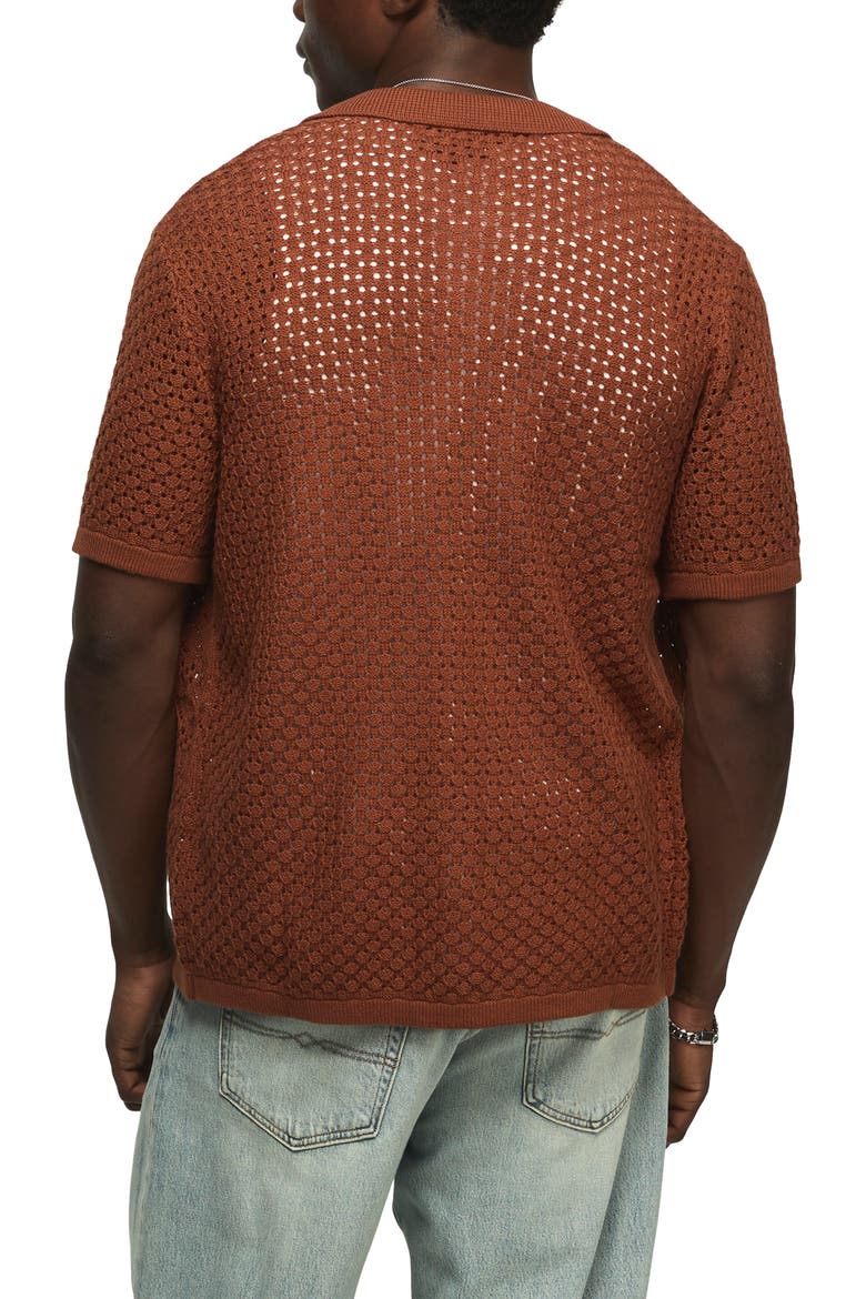 Granny Open Stitch Button-Up Shirt, Alternate, color, TORTOISE SHELL