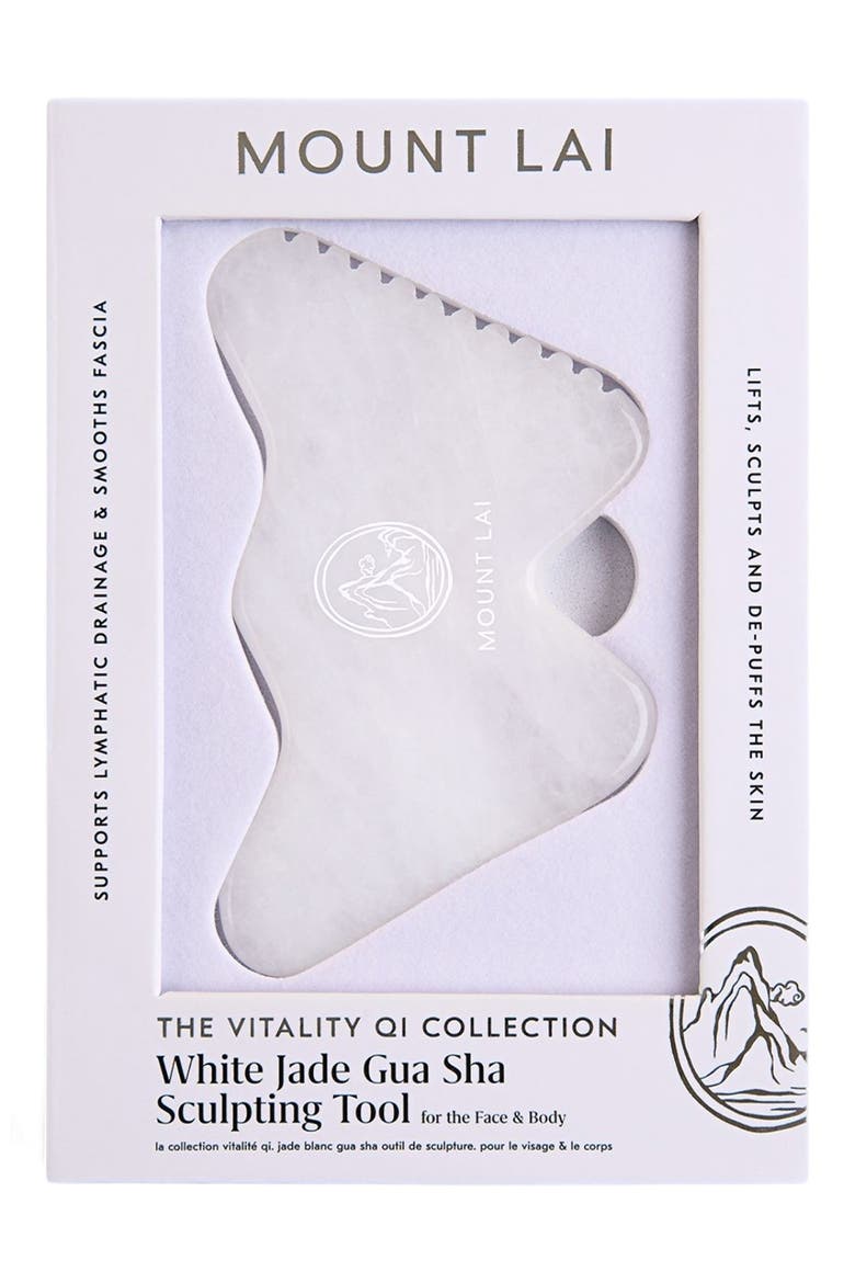 Vitality Qi White Jade Gua Sha Sculpting Tool, Alternate, color, WHITE