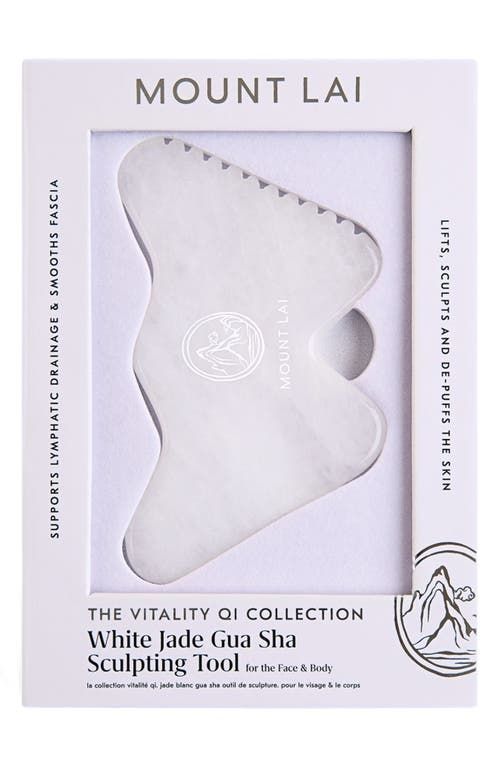 Mount Lai Vitality Qi White Jade Gua Sha Sculpting Tool In White