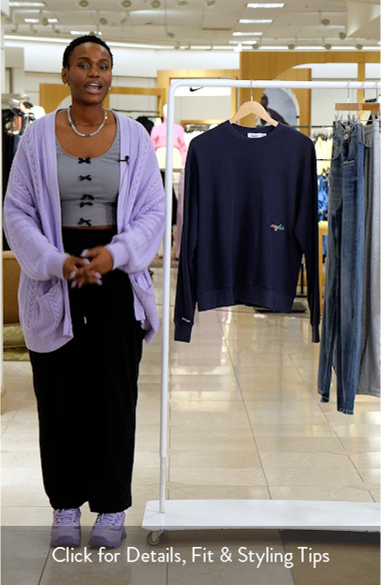 World Needs Empathy Waffle Knit Fleece Graphic Sweatshirt, sales video thumbnail