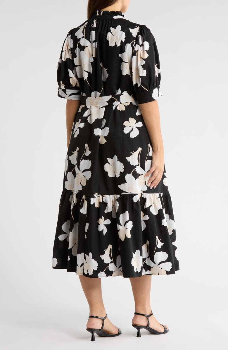 SUGARLIPS Medina Floral Print Shirtdress, Alternate, color, Black-Grey