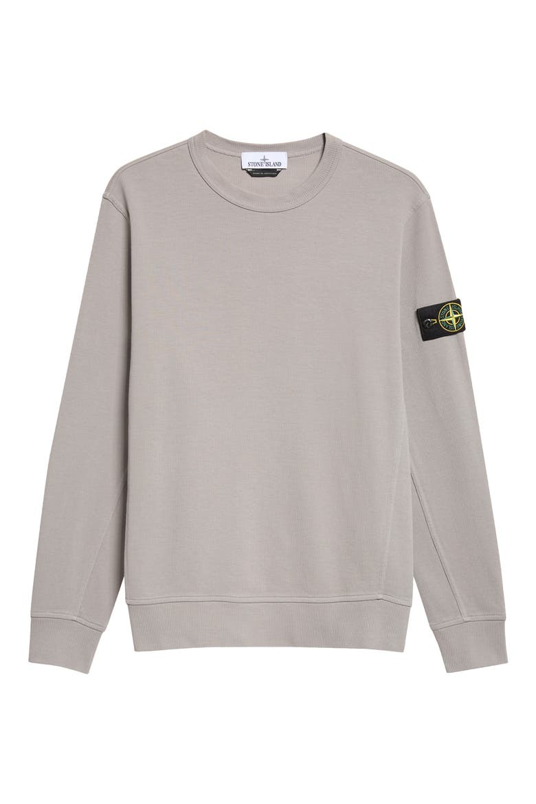 Compass Logo Patch Cotton Crewneck Sweatshirt, Main, color, V0060 GREY