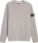 Stone Island Compass Logo Patch Cotton Crewneck Sweatshirt