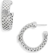 MESHMERISE Diamond Circle Textured Hoop Earrings