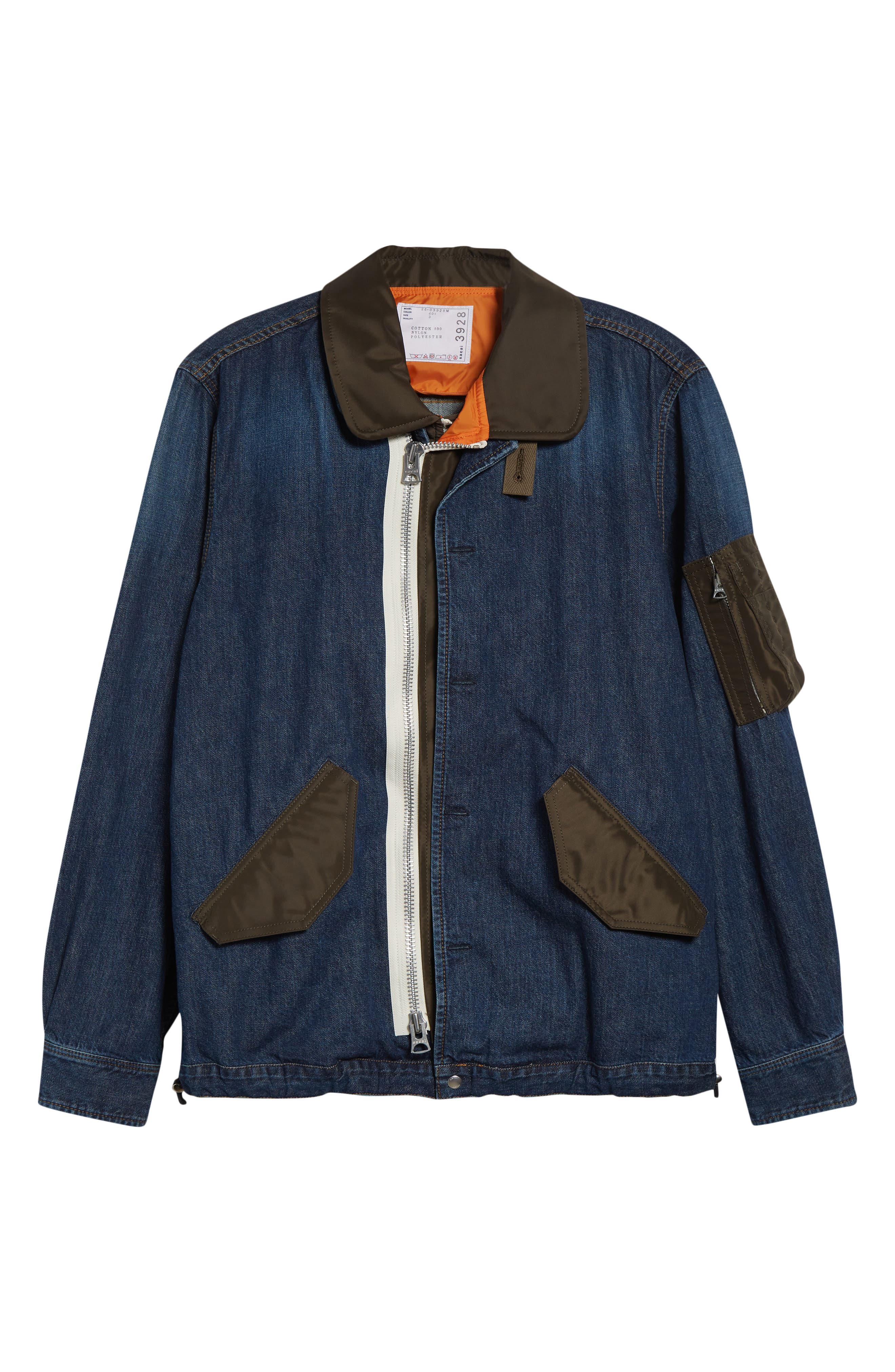 Sacai Mixed Media Blouson Jacket (Men) | Nordstrom