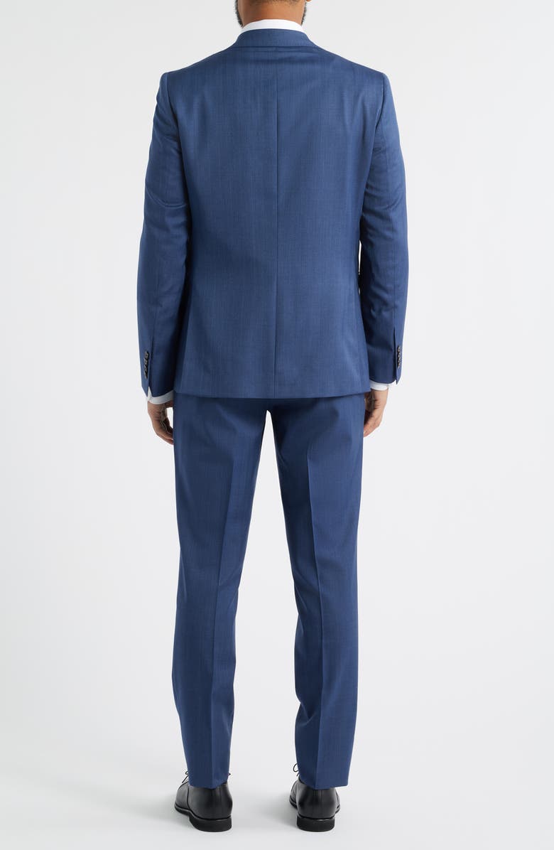 Jack Victor Medium Blue Wool Herringbone Suit, Alternate, color, Mid Blue