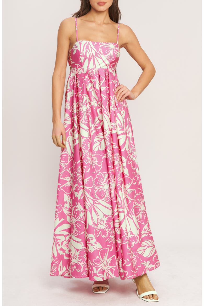 Print Cotton Maxi Dress, Main, color, PINK