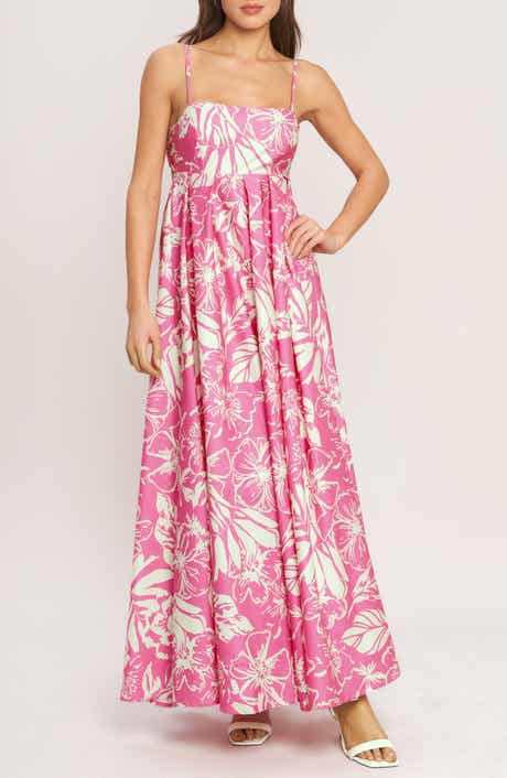 FLYING TOMATO Print Cotton Maxi Dress