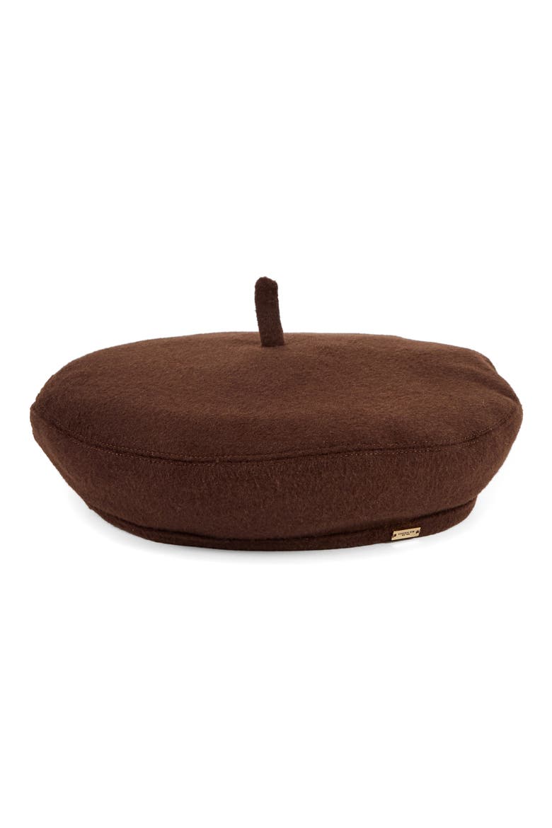 Carter Wool Blend Beret, Main, color, CHOCOLATE
