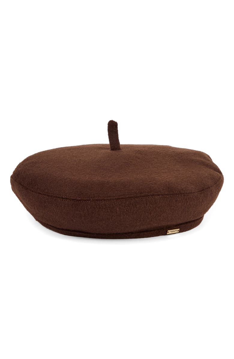 Eugenia Kim Carter Wool Blend Beret, Main, color, Chocolate