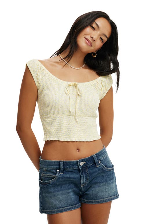 COTTON ON COTTON ON CHLOE SHIRRED SHORT SLEEVE TOP 