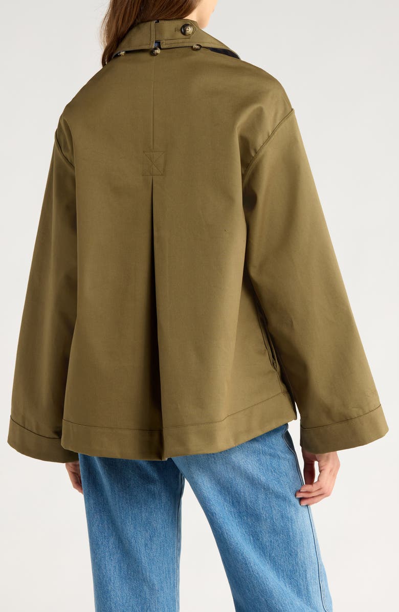 Damson Madder Jerry Reversible Crop Organic Cotton Trench Coat, Alternate, color, 