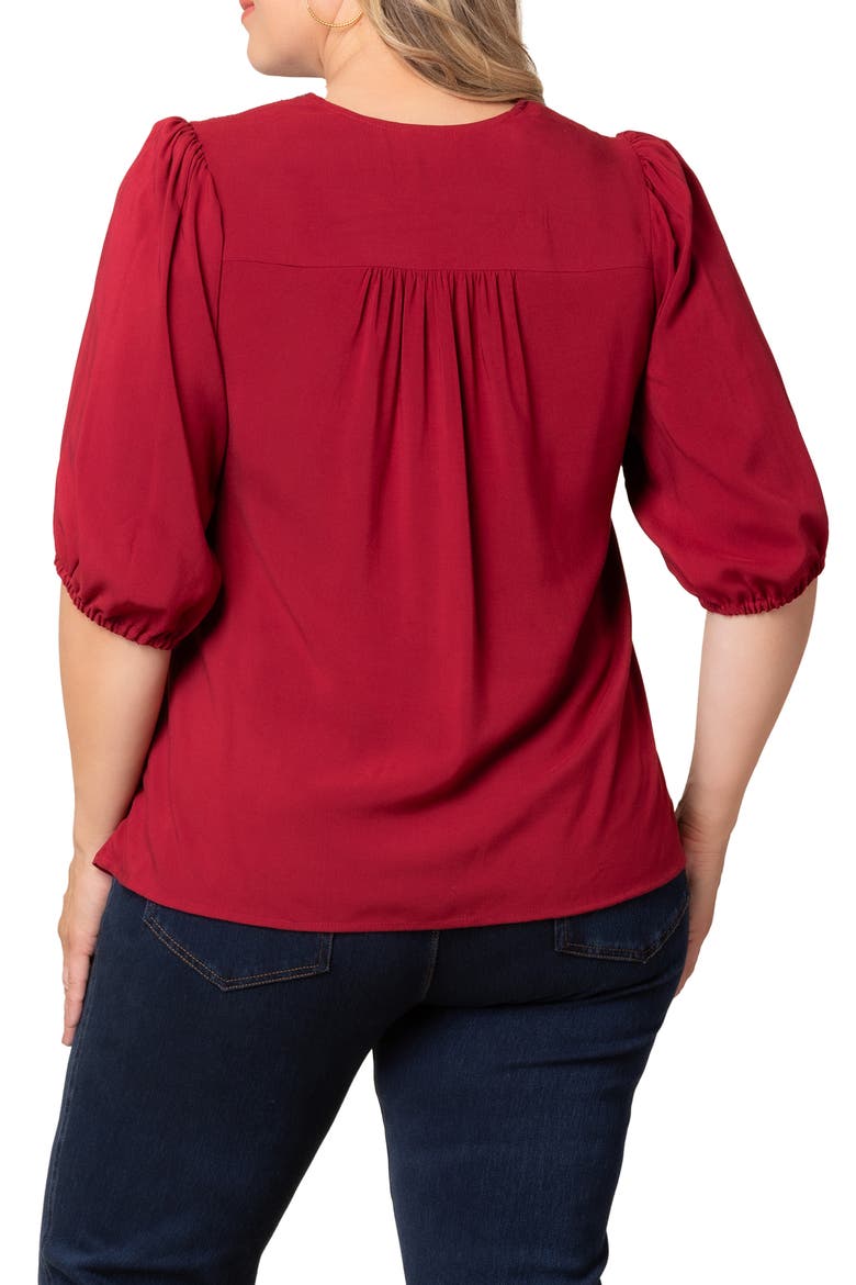 Tacoma Trimmed V-Neck Top, Alternate, color, CRIMSON RED