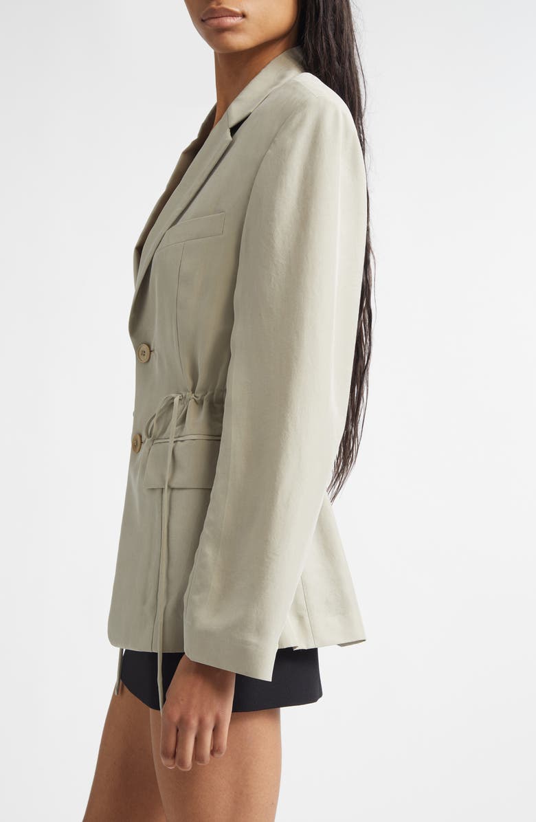 Alexander Wang Drawstring Waist Silk Jacket, Alternate, color, Army Tan