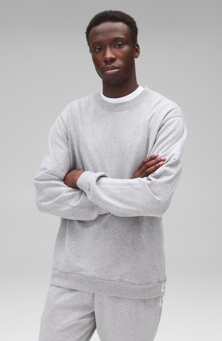 Reigning Champ Lightweight Cotton Terry Sweatshirt, Alternate, color, Heather Grey