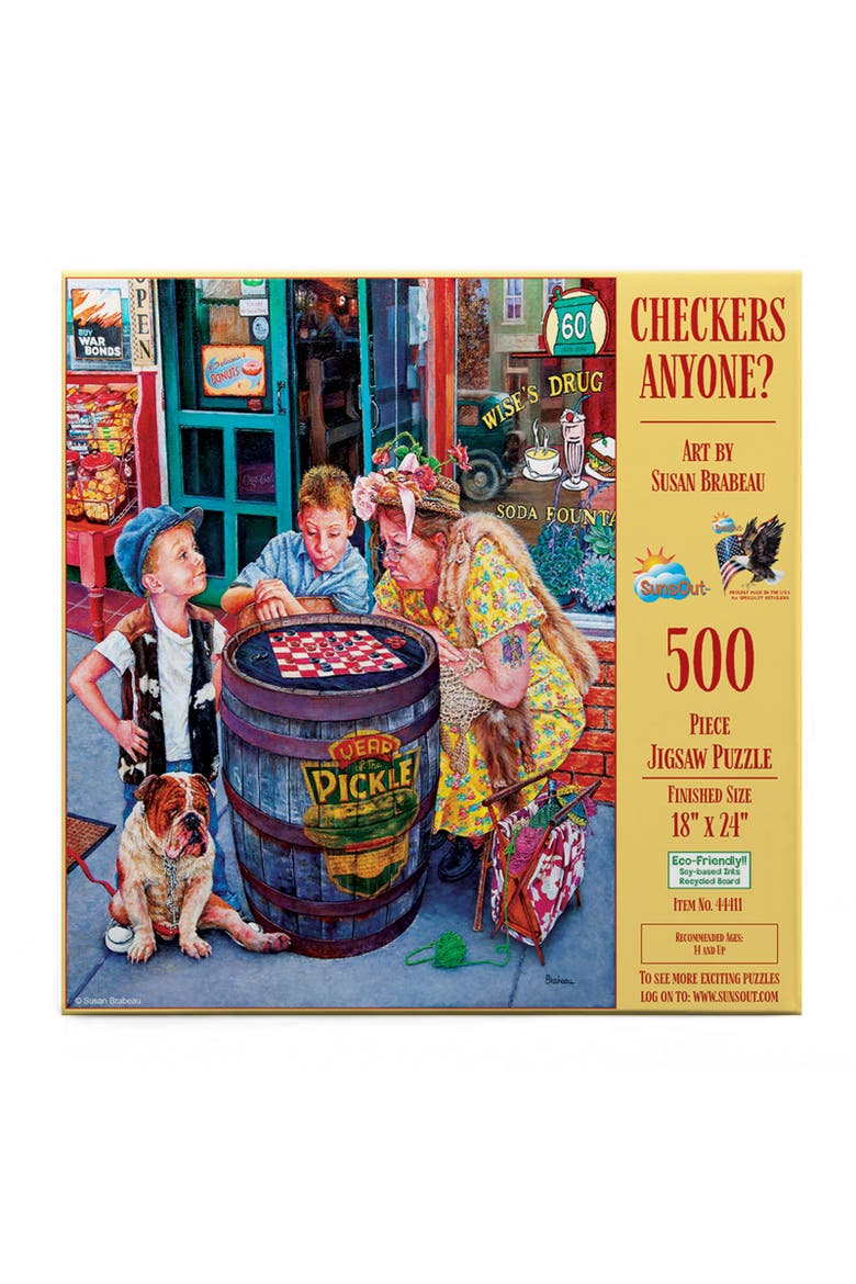 Checkers Anyone? 500 piece Jigsaw Puzzle for Adults, Alternate, color, Multicolor