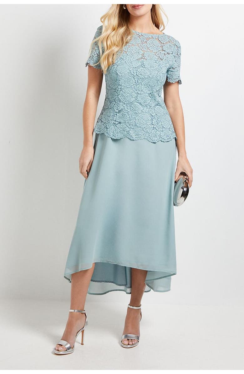 Wallis Petite Lace Overlay Midi Dress, Alternate, color, Sage