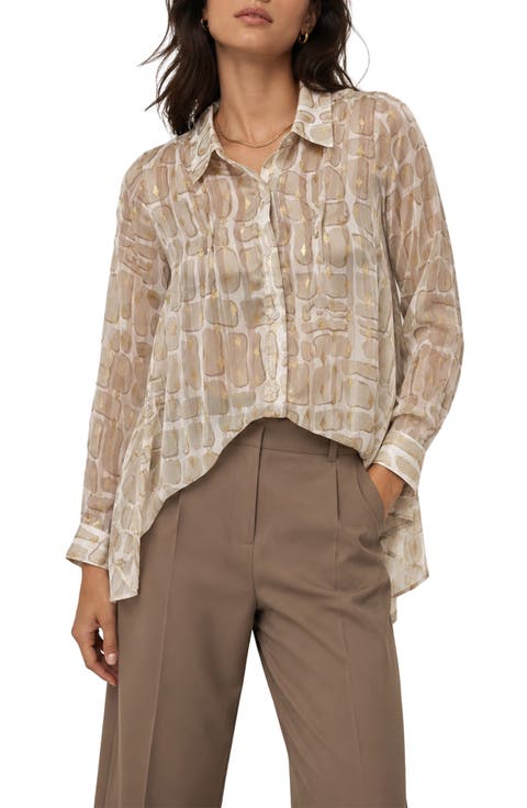 Eve Chiffon Collared Button Front Blouse