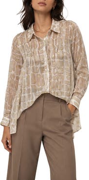 BY DESIGN Eve Chiffon Collared Button Front Blouse