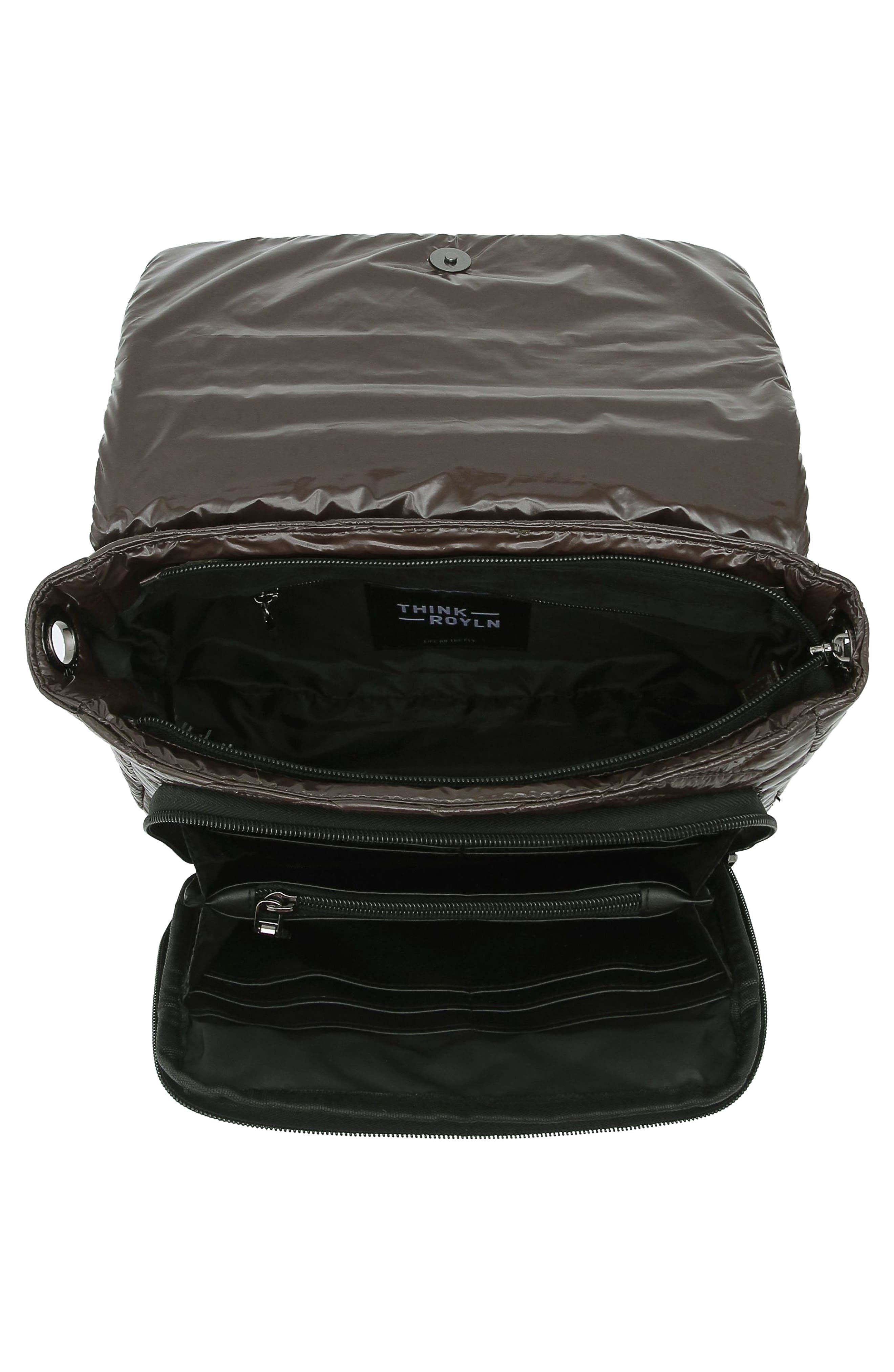 The Muse Moto Quilted Shoulder Bag, Alternate, color, GLOSSY CHOCOLATE