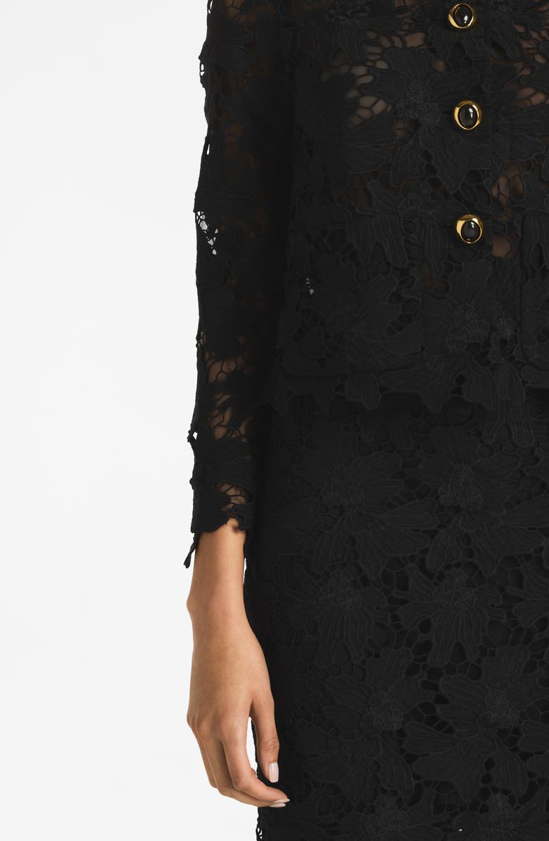 ST. JOHN Floral Guipure Lace Jacket, Alternate, color, 