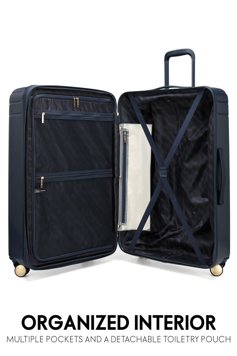 Louvre 2 Piece Expandable Polycarbonate Spinner Luggage Set, Alternate, color, Navy