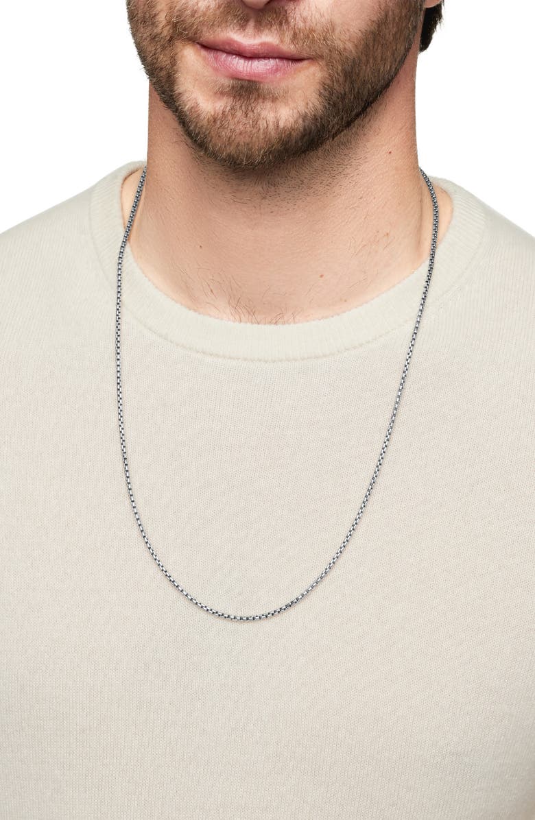 Men's Box Chain Necklace in Silver, 2.7mm