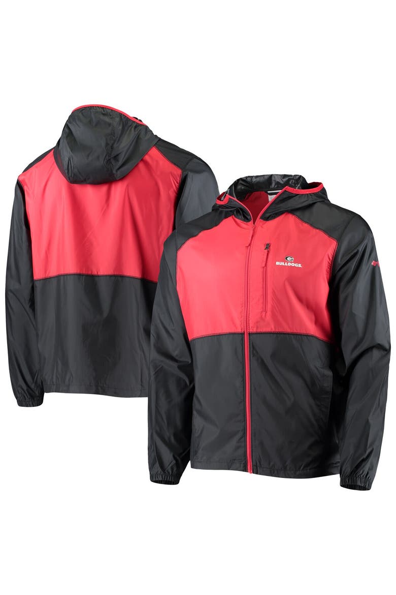 Men's Columbia Black/Red Georgia Bulldogs Flash Forward Hoodie Full-Zip Lightweight Windbreaker, Alternate, color, Black