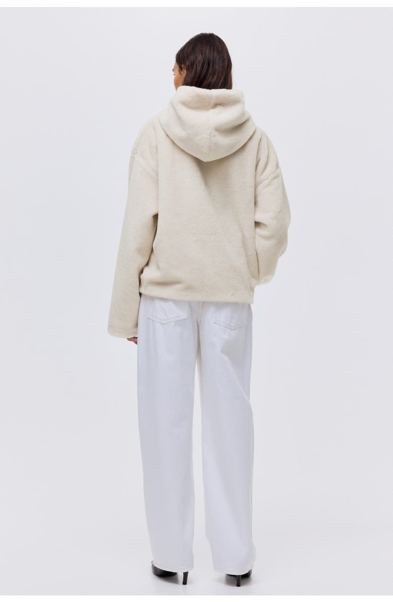 H&M Zip-through Hoodie, Alternate, color, Cream