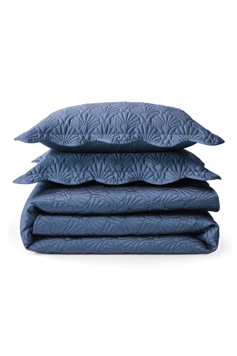 Deco Shells Quilt & Shams Set, Main, color, SAPPHIRE BLUE