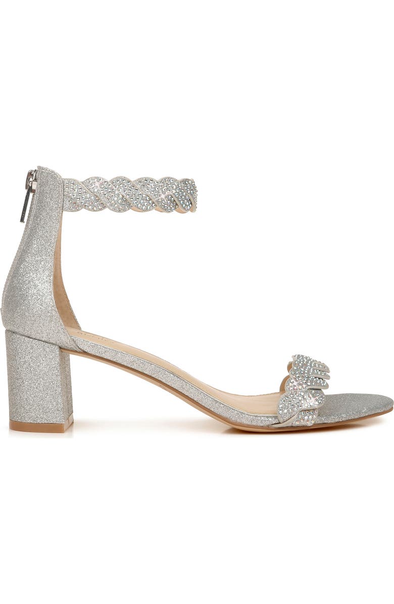Jewel Badgley Mischka Finna Embellished Ankle Strap Sandal, Alternate, color,