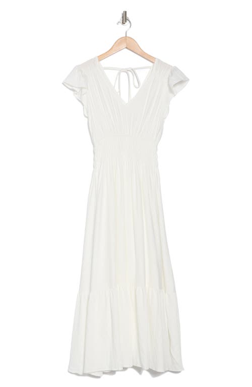 August Sky Flutter Sleeve Midi Dress
