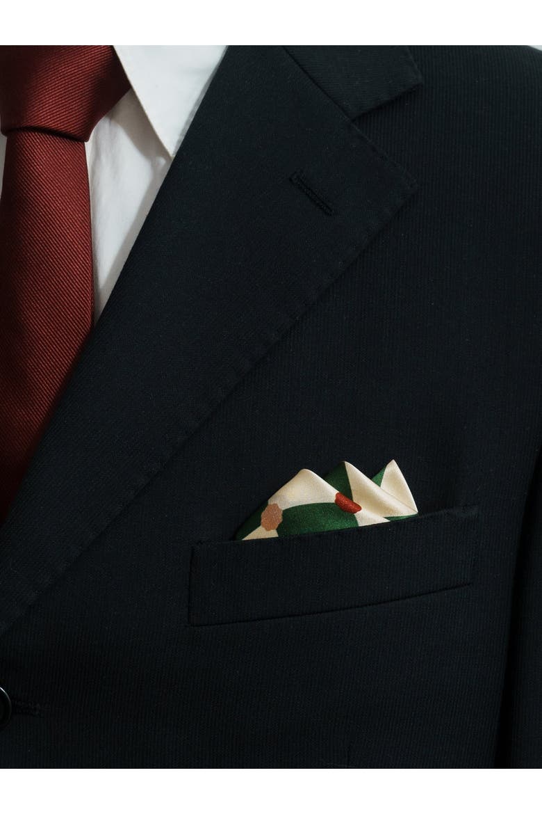 Checkerboard Pocket Square, Alternate, color, Green