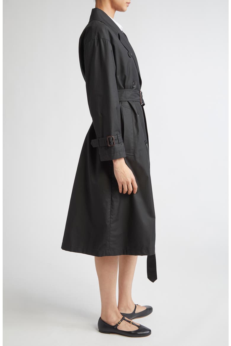 Fiorito Water Repellent Twill Trench Coat, Alternate, color, BLACK