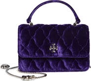 Tory Burch Kira Chevron Velvet Mini Top Handle Chain Wallet