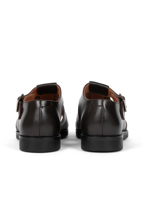 Anthony Veer Mariner Fisherman Sandel In Chestnut Grain Brown