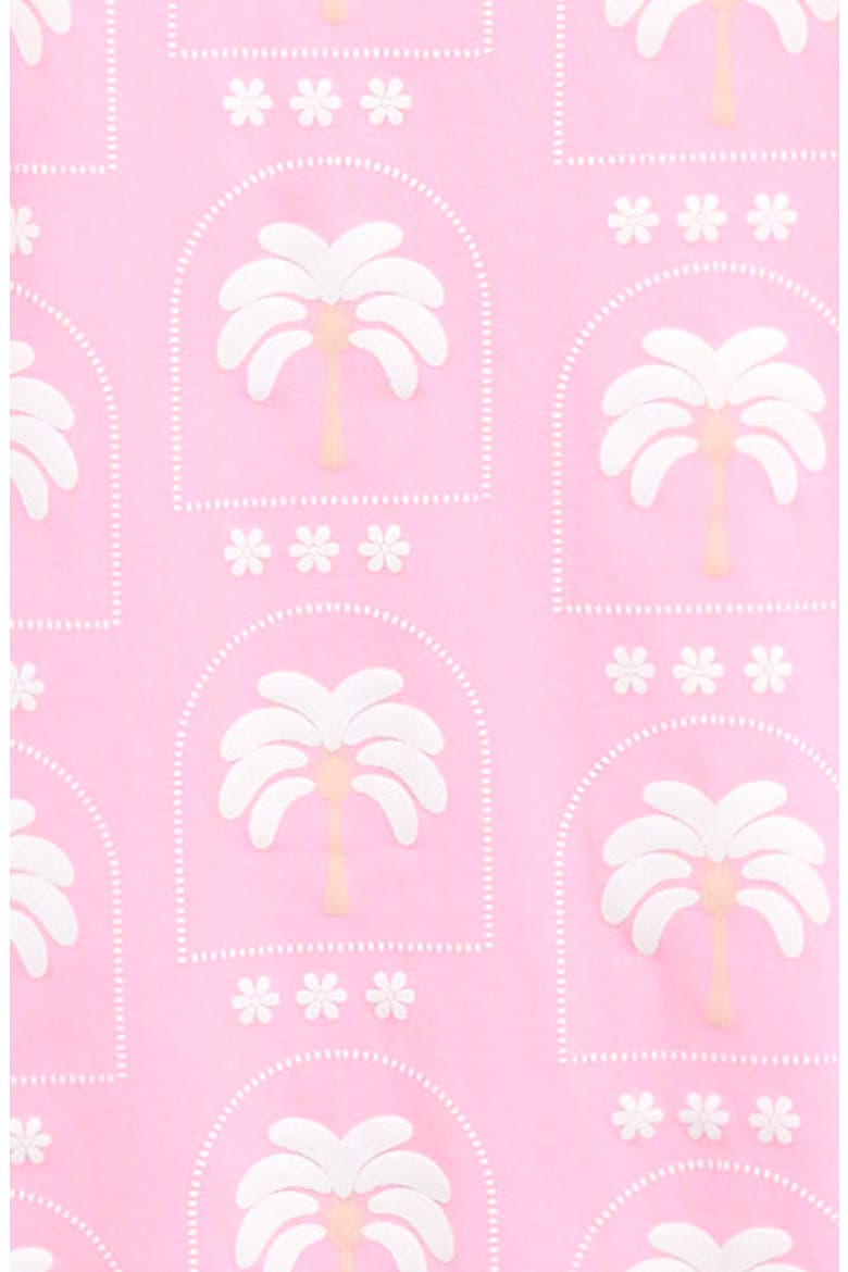 Palm Ruffle Stretch Cotton Romper, Alternate, color, PINK