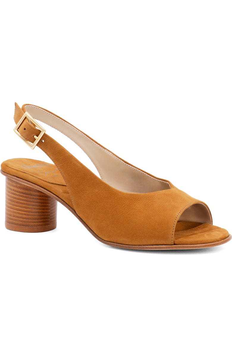 Amalfi by Rangoni Elevato Slingback Sandal, Main, color, Camel Long Beach